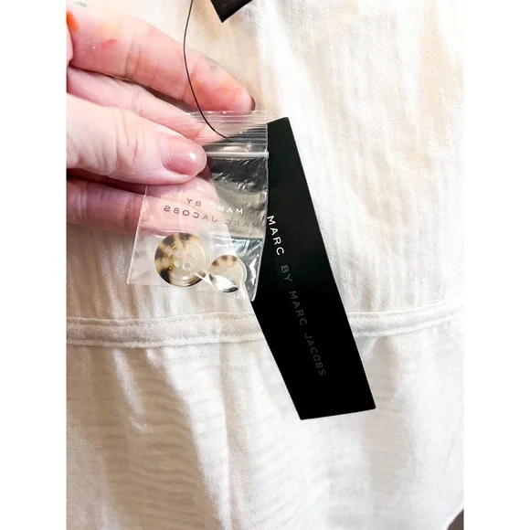 Marc Jacobs Fresh Cream Soft Cotton Blend Dress Size L NWT - Picture 4 of 9